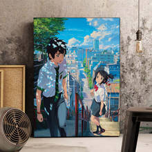 Póster de película de Anime de Manga, póster de tu nombre, imágenes artísticas de pared, pintura de dibujos animados de amor, lienzo, decoración del hogar para habitación de niños y adolescentes 2024 - compra barato