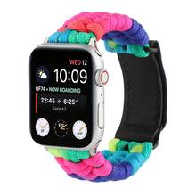 For Apple Watch 6 5 4 3 2 1 SE New Umbrella Rope Rainbow Watchband Strap For iWatch 44mm 40mm 42mm 38mm Hot Sell Watch Band Belt 2024 - buy cheap