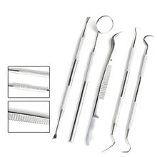 5pcs Stainless Steel Dental Tools Kit Teeth Tartar Scraper Mouth Mirror Dentists Pick Tool Teeth Scaler for Personal Use 2024 - buy cheap