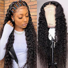 Pelucas de cabello humano rizado para mujeres, pelo afro rizado 13x4, encaje frontal, prearrancado 2024 - compra barato