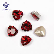 YANRUO 4706 Trilliant Siam Diamond Top Crystal Fancy Stones Pointback Sewn Rhinestones Dress Decor DIY Craft Gems 2024 - buy cheap