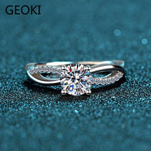 Anel 925 de prata esterlina geoki aprovado em teste de diamante, 0.8 ct d., anel de amor de moissanite, para mulheres, aniversário e joias de festa. 2024 - compre barato
