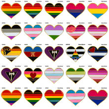Arcoíris Pride corazón en forma de insignia símbolo Pin Metal insignias broche decorativo pines para broche de ropa joyería 2024 - compra barato