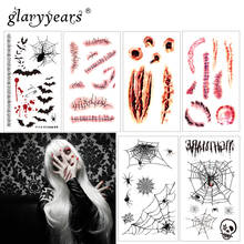 glaryyears 1 Pc 10.5*6cm Temporary Tattoo Sticker Scar Ghost Fake Flash Waterproof  Fashion Small Body Art Men Women 17 Designs 2024 - buy cheap