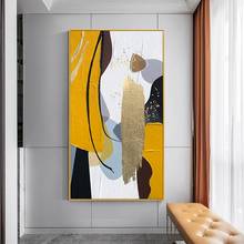 Abstract Golden Yellow Paint Painting Modern Canvas Art Fashion Wall Pictures for Living Room Big Yellow Posters 2024 - buy cheap