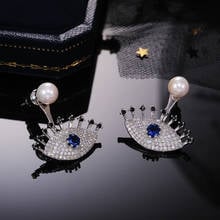 Huitan-pendientes con diseño de pestañas negras deslumbrantes para mujer, aretes con personalidad Retro, Noble, delicado, para fiesta, regalo único para mujer 2024 - compra barato