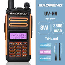 BaoFeng-walkie-talkie BF-H9 de alta potencia, Radio FM CB Ham portátil de doble banda, transceptor de caza, Amateur, 8W, 2020 2024 - compra barato