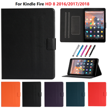 Чехол из искусственной кожи для Amazon Kindle Fire HD 8, чехол 2018 2017 2016, противоударный чехол с откидной крышкой для Kindle Fire HD8 6-го 7-го 8-го поколения 2024 - купить недорого