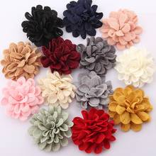 120pcs 6.2CM 2.4"  Vintage Solid Hair Flower For Hair Accessories Polyester Cute Artificial Rose Fabric Flowers For Head Wear 2024 - buy cheap