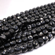 Natural stone black tourmaline faceted square beads turmalina cube bead for needlework making jewelry DIY bracelet necklace 2024 - buy cheap