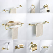 1Pc Fashion Stainless Steel Golden Towel Rack Bathroom Toilet Paper Holder Screw Install Sundries Storage Rod 2024 - buy cheap