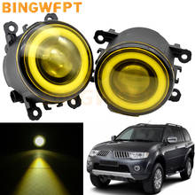 2 X Angel Eye Fog Light LED Car Front Fog Lamp 12V For Mitsubishi Pajero Sport 2008 2009 2010 2011 2012 2013 2024 - buy cheap