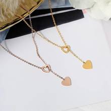 Collar con colgante de corazón para mujer, joyería fina de acero inoxidable de titanio de 316 L, pulsera chapada en oro de 18 K, nunca se decolora, regalo 2024 - compra barato