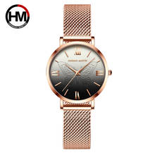 Hannah Martin Quartz  Wrist Watch Women Luxury Black Ladies Watch Stainless Steel Female Watch Casual Butterfly Waterproof Clock 2024 - buy cheap