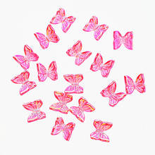 Accesorios para uñas de mariposa de Color AB brillante, pegatinas holográficas 3D con diamantes de imitación, decoraciones de resina, arte de uñas Tr #43, 50 unids/bolsa 2024 - compra barato