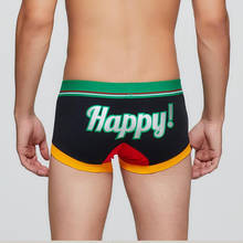 3pcs/lot New men's cotton boxers underwear comfortable Happy  letter print men's underwear low-waist boxer 2024 - buy cheap