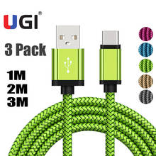 UGI-Cable de carga rápida tipo C para móvil, Cable Micro USB para Android, Snyc, cargador de datos para Samsung, HTC, Oneplus, Pixel, paquete de 3 unidades 2024 - compra barato