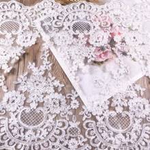 Delicate 2Yards Flat Embroidery Ivory Fabric Flower Venise Venice Mesh Lace Trim Applique Sewing Craft for Wedding Dec. 20cm 2024 - buy cheap