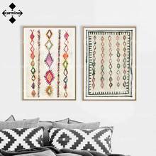 Moroccan Neutral Eclectic Canvas Art Prints Rug Art Painting Boho Wall Pictures Abstract Home Bohemia Poster Wall Decor No Frame 2024 - buy cheap