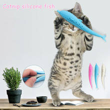 Cepillo de dientes de silicona suave en forma de pez para mascotas, suministros interactivos para mascotas, limpieza de hierba gatera, dientes, juguetes para masticar 2024 - compra barato