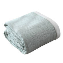 Mantas lisas de algodón 100% para camas, colcha de aire acondicionado para sofá, funda de viaje, toalla, Sábana 2024 - compra barato
