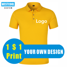WESTCOOL-Camiseta de manga corta para hombre, Polo con logotipo personalizado, informal, sólido, bordado de marca, Tops de verano, 6 colores 2024 - compra barato