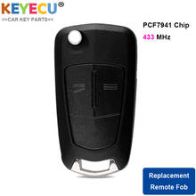 KEYECU Flip Remote Control Car Key for Opel/ Vauxhall Astra H 2004-2009, Zafira B 2005-2013, 2 Buttons - 433MHz - 7941 Chip 2024 - buy cheap