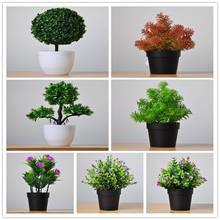 1Pc Artificial Green Plants Bonsai Plastic Flowers Small Tree Pot Plant Potted Ornaments for Home Table Decor Garden Fake Bonsai 2024 - buy cheap