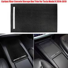 Real Carbon Fiber Console Storage Box Panel Cover Trim For Tesla Model X 2014-2019 2024 - buy cheap