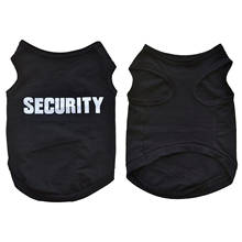 Pet Winter Clothes Puppy Dog Cat Vest T Shirt Coat Dress Sweater Apparel "SECURITY", Black 2024 - buy cheap