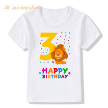 Boy T Shirt for Girls Tops Cartoon Animal Number 2 3 4 5 7 9 Years Birthday Graphic Tee Children Kids Boys Clothes 8 To 12 Years 2024 - buy cheap