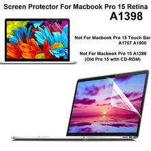 Матовая защитная пленка для экрана Macbook Pro Retina 15, Антибликовая Защитная пленка для экрана 2015 дюйма macbookpro retina 15,4 дюйма A1398 2024 - купить недорого