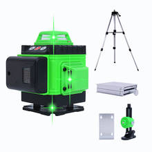 Laser verde autonivelador com 16/12 linhas, controle remoto sem fio, 360 linhas horizontais, verticais, cruzadas com bateria e suporte de parede 2024 - compre barato