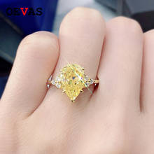 OEVAS Ring 8 * 12mm Water Drop Shape High Carbon Diamond Bridal Rings Sparkling Wedding Party Temperament Fine Jewelry Gifts 2024 - buy cheap