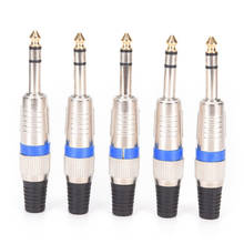 5PCS 6.35mm 3 Pole Stereo Connector 6.35mm 1/4" Male Plug to RCA Female Jack Audio Amplifier Microphone Plug Soldering DIY1 2024 - buy cheap