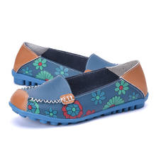 2020 spring autumn women flats genuine leather shoes slip on ballet flats women flats print woman shoes moccasins loafers shoes 2024 - buy cheap