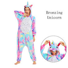 Pijama infantil de unicórnio, roupa de dormir de flanela para meninos e meninas, macacão de animais, animais, para inverno 2024 - compre barato