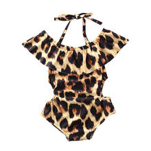 1-5Y Summer Toddler Baby Kid  Girls Leopard Ruffles Swimsuit One Pieces Swimwear Children Beachwear Bathing Suit 2024 - buy cheap