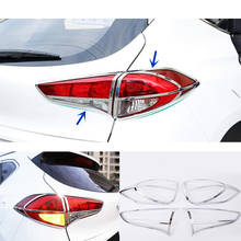 For Hyundai Tucson 2015 2016 2017 2018 Car Rear Tail Back Light Lamp Detector Frame Stick Chrome ABS Cover Trim Switch 4pcs 2024 - buy cheap