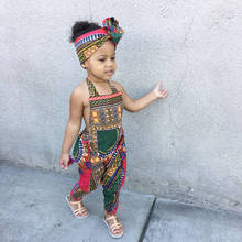 TELOTUNY baby clothes Summer Toddler Baby Girls Sleeveless Dashiki African Print Romper Jumpsuit Clothes Headband Set For 3M-3T 2024 - buy cheap