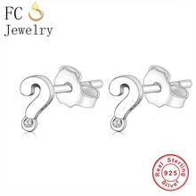 FC Jewelry 100% 925 Silver Creative Question Mark Symbol Piercing Stud Earring For Women Accessories Minimalist Brincos 2020 2024 - buy cheap