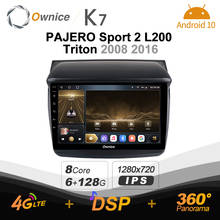 Rádio para carro ownice k7, 6g + 128g, android 10.0, para mitsubishi pajero sport 2 l200 triton 2008 2016, gps, navi, bt 5.0, 360, 4g, lte 2024 - compre barato