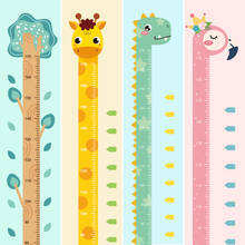 Adesivo de parede com desenhos de animais, decoração para quartos infantis, para medida de altura de dinossauro e girafa 2024 - compre barato