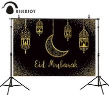 Allenjoy photography background Eid Mubarak golden sand Islamic Hanging Lamps Ramadan Kareem photo studio backdrop photocall 2024 - buy cheap