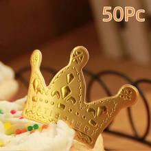 50Pcs lot Gold Princess Crown Cake Topper Favors Party Cupcake Picks Wedding Birthday Decorations Accessories 2024 - buy cheap