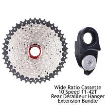 MTB 10 Speed 10S 11-42T Cassette Wide Ratio Mountain Bike Sprockets and Rear Hanger Extension Bundle Bicycle Parts 2024 - buy cheap