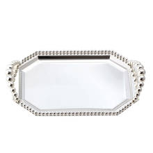 Bandeja de Metal chapada en plata, bandeja de postre, plato para pastel, decoración del hogar para fiesta de boda, plato para aperitivos y frutas, gran oferta 2024 - compra barato