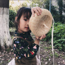 2021 nova menina bonito versão coreana da primavera e verão sol sombra e protetor solar foto artista trigo palha mão-tecido palha chapéu 2024 - compre barato