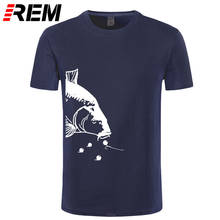 REM Novelty Carp Fishing Fisherman T-Shirt Mens Short Sleeves Oversized Streetwear Hip Hop Printed T Shirts Top Tees 2024 - buy cheap