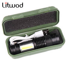 Litwod Z20 CREE XP-G Q5 Мини-светильник для ручки, водонепроницаемый светодиодный фонарик, 3 режима, масштабируемый регулируемый фокус, портативный светильник 2024 - купить недорого